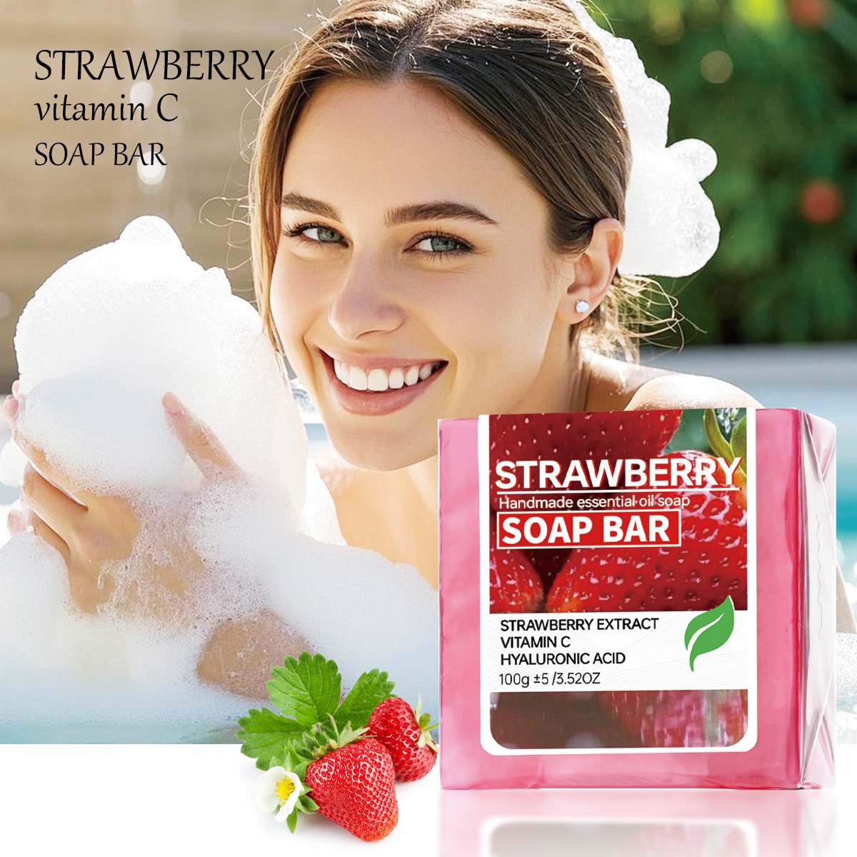 Castor Oil Soap - Мыло ручной работы с ароматом клубничного